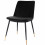 ENZO, Chaise en velours Noir, pieds métal noir mat et doré (x2)