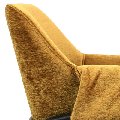 GASPARD-Poltrona da tavolo in tessuto senape e nero