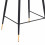 ENZO - Chaise de bar en velours Noir, métal noir et doré, (x2)