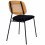 MYA - Chaise en métal noir mat, cannage et velours Noir (x4)