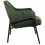 LAYTON-Poltrona lounge, tessuto verde e metallo nero opaco