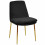 NOLAN - Chaise en tissu chenillé Noir et métal doré finition brossé (x2)