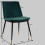 ENZO, Chaise en velours Celadon pieds métal noir mat et doré (x2)