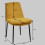 NOLAN - Chaise en tissu chenillé Moutarde, métal noir et doré (x2)