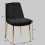 NOLAN - Chaise en tissu chenillé Noir et métal doré finition brossé (x2)