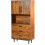 GEDEON-Buffet haut Vintage 2 portes 3 tiroirs, bois de Manguier massif