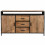 ANGLET-Buffet 2 portes 3 tiroirs, bois de Manguier massif et métal