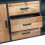 ANGLET-Buffet 2 portes 3 tiroirs, bois de Manguier massif et métal