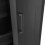 UZES-Buffet haut 3 portes en bois de Manguier teinté noir et métal