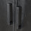UZES-buffet haut 2 portes 2 tiroirs en Manguier massif noir et métal