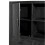 LUZ-Buffet haut 2 portes 3 tiroirs en Manguier massif noir et métal