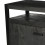 LUZ-Buffet 2 portes 3 tiroirs en bois de Manguier massif noir et métal