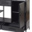 HENDAYE-Buffet haut 2 portes 3 tiroirs, bois de manguier noir et métal