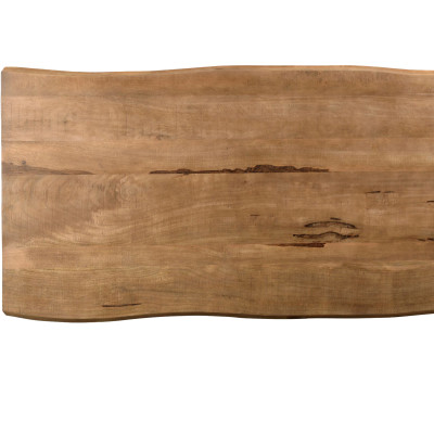 DACCA-Table à manger 6/8 personnes L180, Manguier massif et métal noir