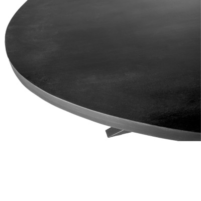 UZES-Table à manger ronde 8 personnes D150 cm,Spider et Manguier noir