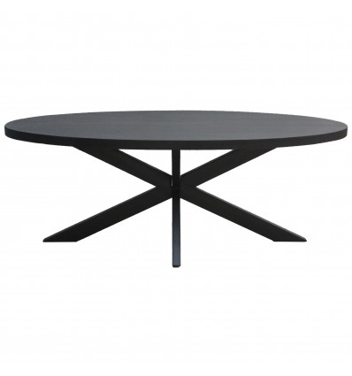UZES-Table à manger ovale 10/12 personnes L240,Spider et Manguier noir