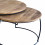 ROMY-Set de 2 Tables basses rondes gigognes en Manguier et métal noir