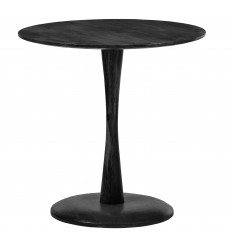 BANGALORE-Table basse ronde Diam50 cm en bois de Manguier massif noir