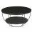 LUZ-Table basse ronde D.85 cm en Manguier Teinté noir et métal