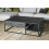 UZES-Table basse 1 tiroir, 120x70 cm en Manguier massif noir et métal
