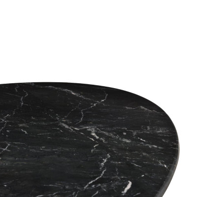 JULIA-Set de 2 Tables basses rondes gigognes en Marbre noir et métal