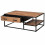 ANGLET-Table basse 2 tiroirs 120x70, bois de Manguier massif et métal