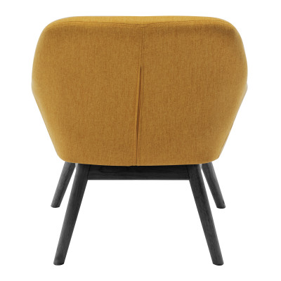 MALMO-Sillón de tela amarilla patas de madera negra