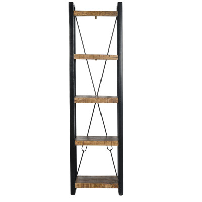 DACCA-Etagère L.55 cm en Manguier massif et métal noir