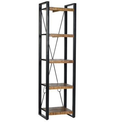 DACCA-Etagère L.55 cm en Manguier massif et métal noir