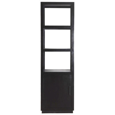 ANDUZ-Bibliothèque 1 porte L60cm en bois de Manguier massif noir