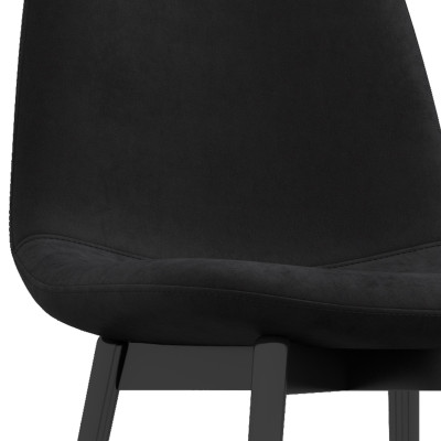 SALLY-Chaise en Velours Noir et pieds métal (x4)