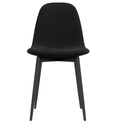SALLY-Chaise en Velours Noir et pieds métal (x4)