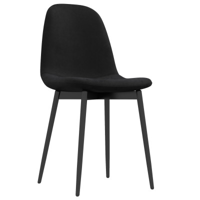 SALLY-Chaise en Velours Noir et pieds métal (x4)