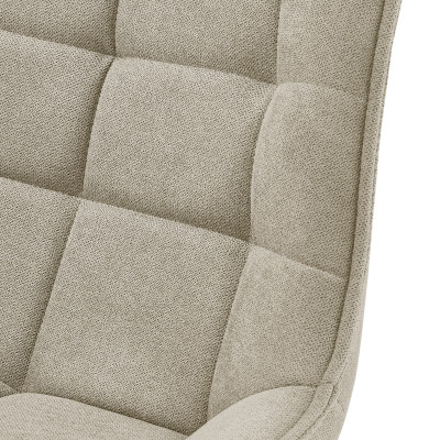 GRANT-Tabouret de bar en tissu Coloris Lin et pieds métal noir (x2)