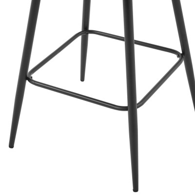 GRANT-Taburete de bar en tela Coloris Lin y metal negro (x2)