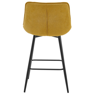 GRANT - Fauteuil de bar en tissu Moutarde et métal noir (x2)