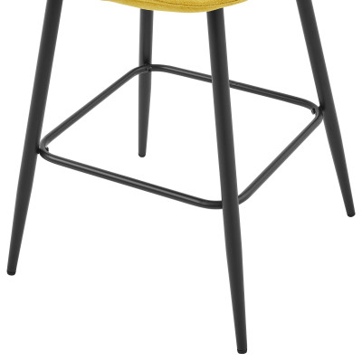 GRANT - Fauteuil de bar en tissu Moutarde et métal noir (x2)