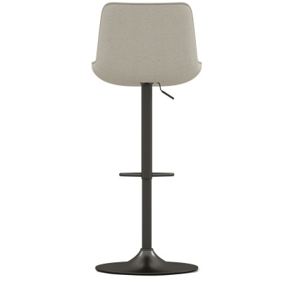 DINO-Tabouret de bar en tissu Coloris Lin et métal noir mat(x2)