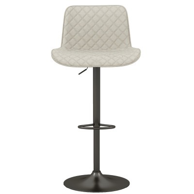 DINO-Tabouret de bar en tissu Coloris Lin et métal noir mat(x2)