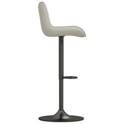 DINO-Tabouret de bar en tissu Coloris Lin et métal noir mat(x2)