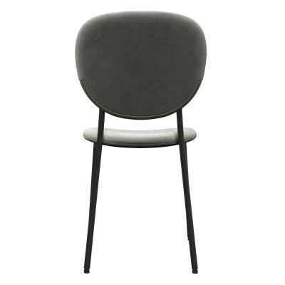 ANAIS-Silla Terciopelo Gris Carbón y metal negro (x4)