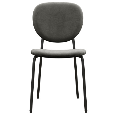 ANAIS-Silla Terciopelo Gris Carbón y metal negro (x4)