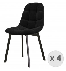 STELLIA-Sedia in velluto e metallo nero (x4)