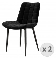 SACHA-Chaise en Velours et métal noir (x2)