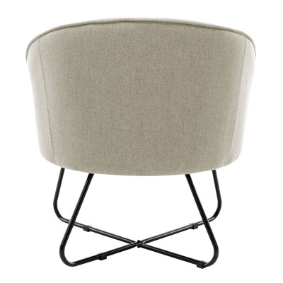 JONAS-Sillón de tela de lino y metal negro