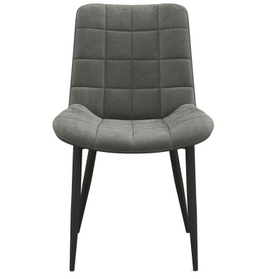 SACHA-Silla Terciopelo Gris Carbón y metal negro (x4)