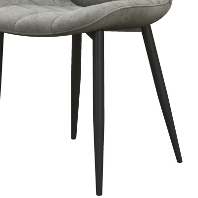 SACHA-Sedia in velluto grigio e metallo nero (x4)