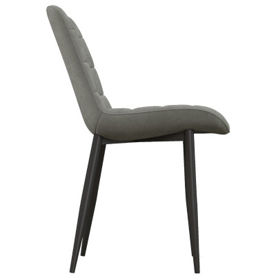 SACHA-Sedia in velluto grigio e metallo nero (x4)