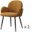 ALICE-Chaise en tissu bouclé Ocre et pieds métal noir (x2)