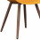 YANICE-Chaise Coque Moutarde, pieds métal noyer (x2)